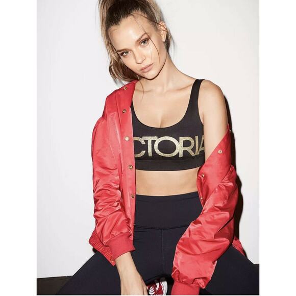 Victoria’s Secret Sport Women Bomber Jacket Red Size M NWT - Picture 1 of 5